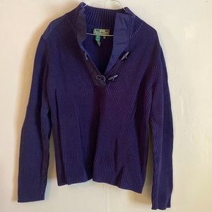 Lauren Ralph Lauren Navy 1/4 Button Sweater